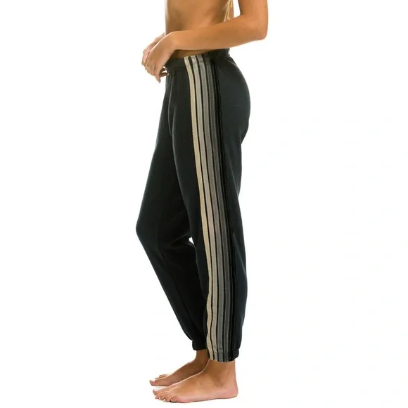 Aviator Nation Five Stripe Sweatpants Charcoal Grey - Picture 5 of 7